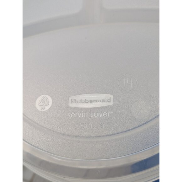 Rubbermaid #14 Servin Saver 556 B Divided Food Storage Container Blue EZ Lid - Picture 9 of 10